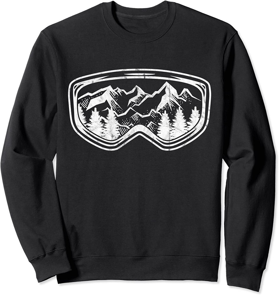 Retro Snowboard Goggles Winter Ski Mask Unisex Crewneck Sweatshirt for Skiing