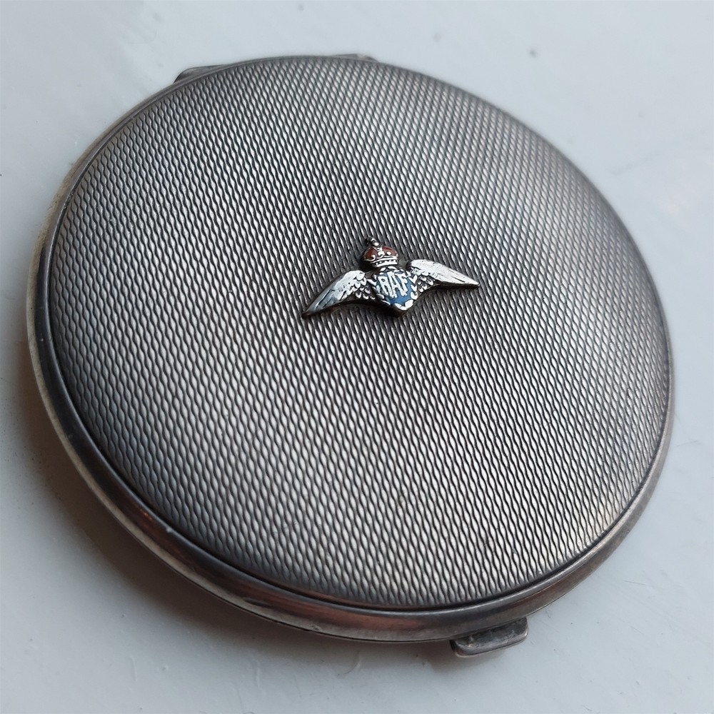 RAF Sweetheart Powder Compact William Suckling 1939 Stirling Silver Hallmarked