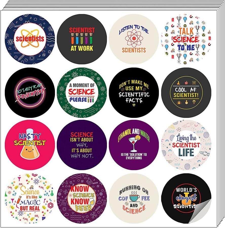 20-Pack I am a Scientist Stickers - 16 Fun Designs for Kids