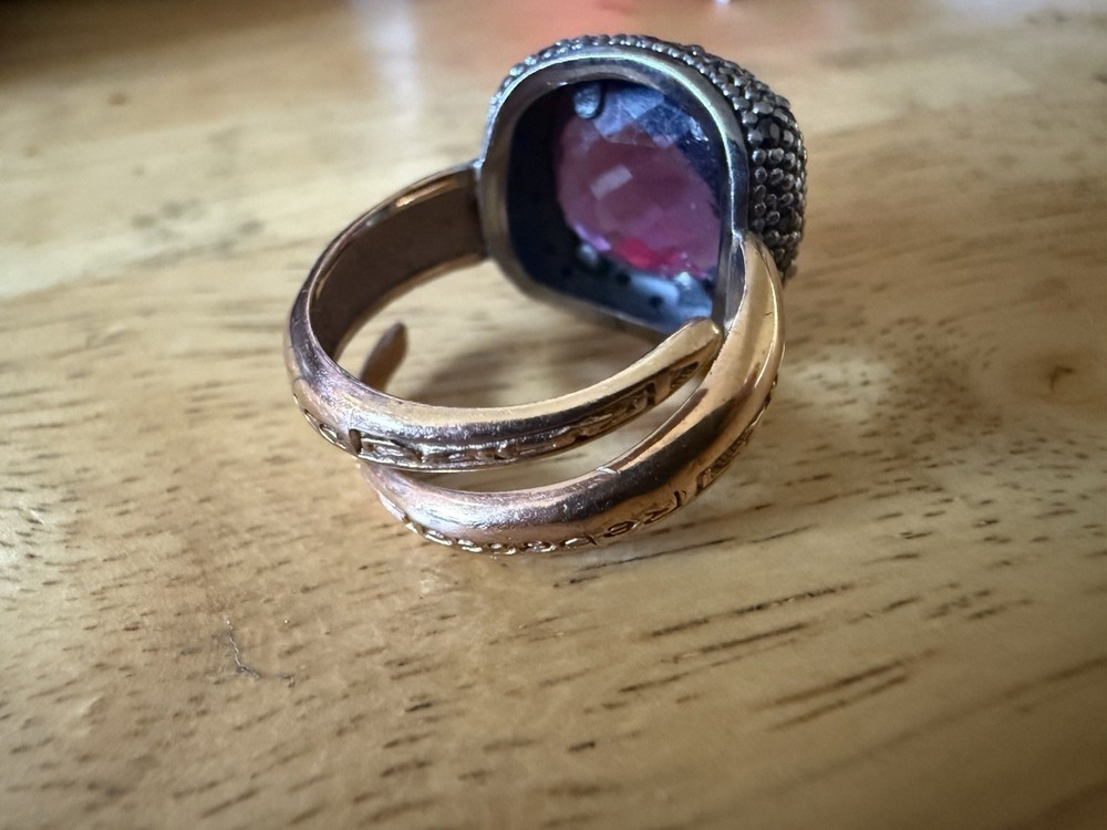 Amethyst Rose Gold Plated Ring Size 8