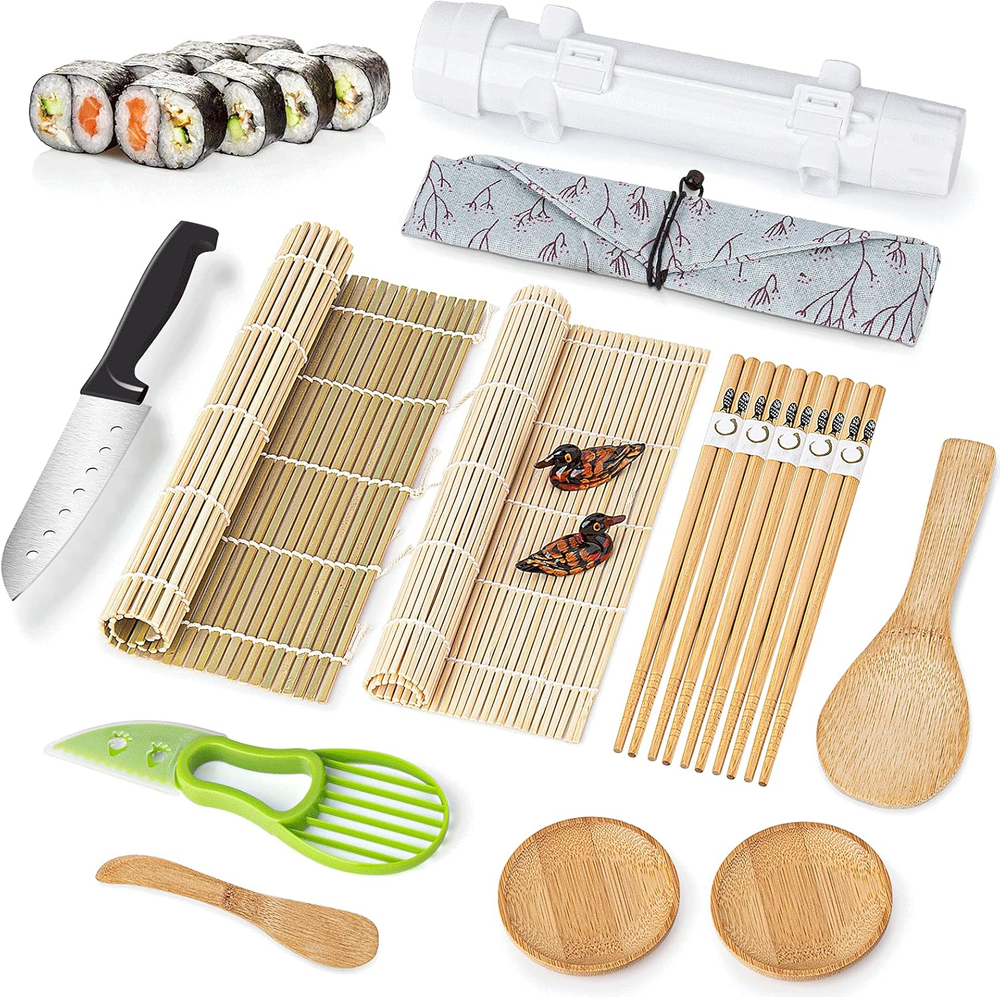 All-in-One Sushi Making Kit with Bamboo Roller Mat & Essential Tools