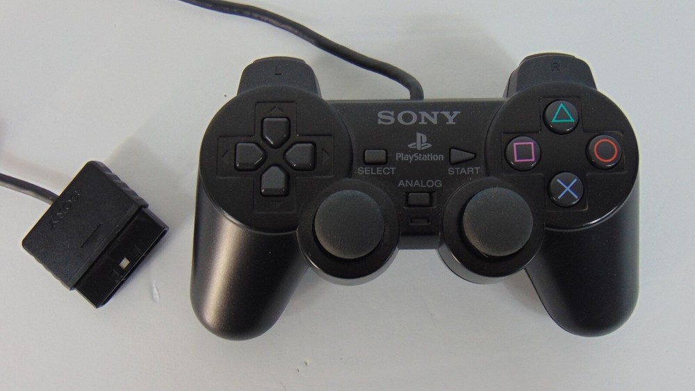 Sony PS2 BLACK Wired Controller OEM DualShock PlayStation 2 AUTHENTIC