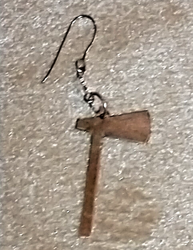 Vintage Brassy Axe Earring