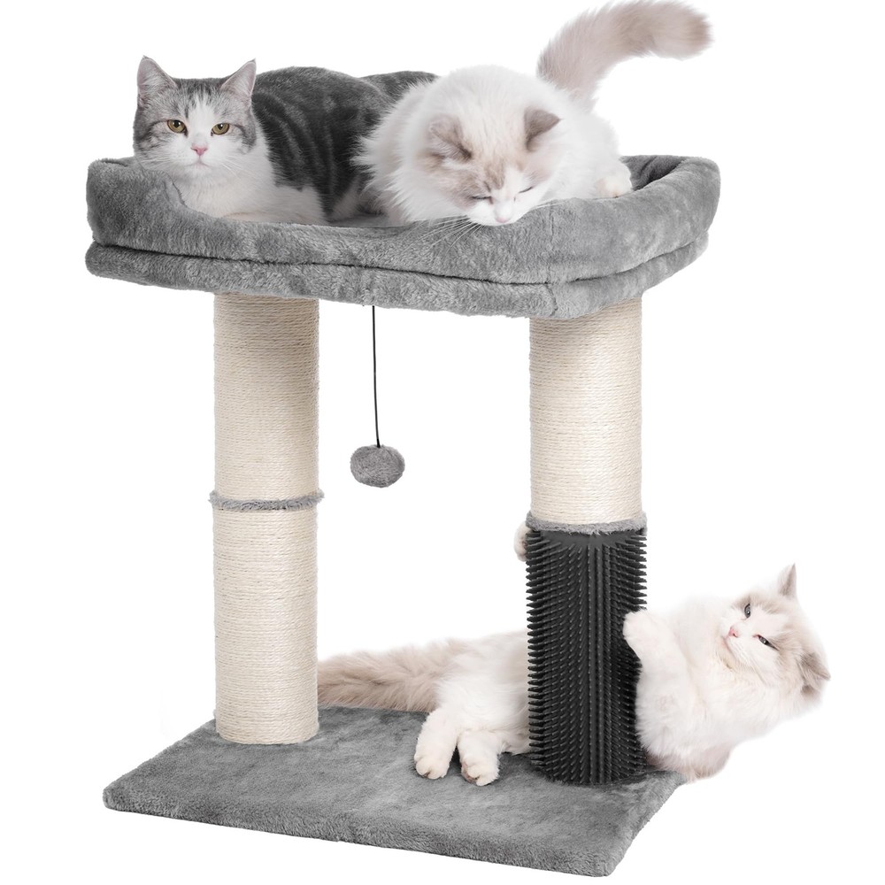 New Cat Tree Tower for Large Cats Scratching Post with 20x15.7Wide Top Bed, Self