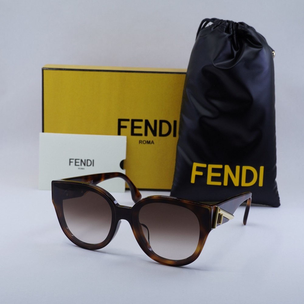 Fendi FE40111F 53F Dark Havana Brown Gradient Sunglasses 65-13-140 New