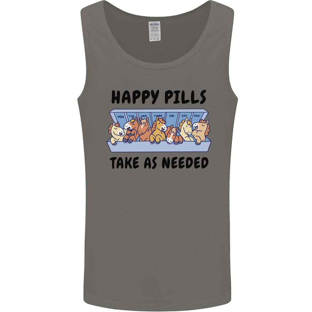 Horse Pills Funny Equestrian Mens Vest Tank Top
