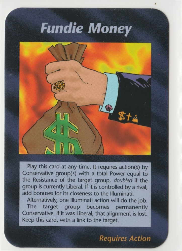 Fundie Money INWO Illuminati New World Order Card Game Unlimited Common
