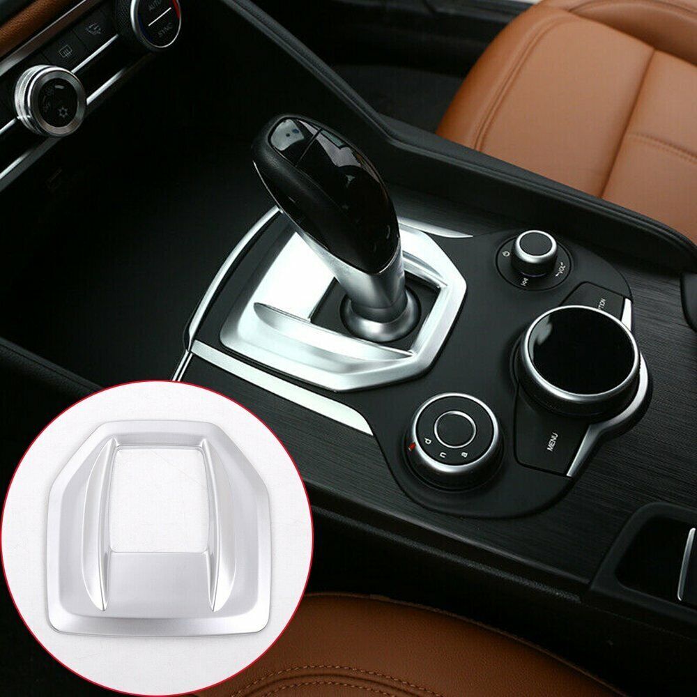 ABS Silver Gear Shift Panel Cover Replace For Alfa Romeo Giulia Stelvio 2017-18