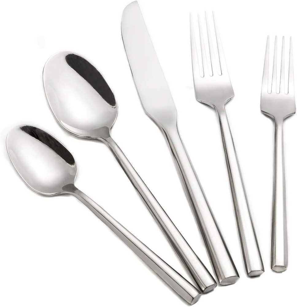 Silverware Set Flatware Set Stainless Steel Heavy Cutlery Set Hexagon Handle