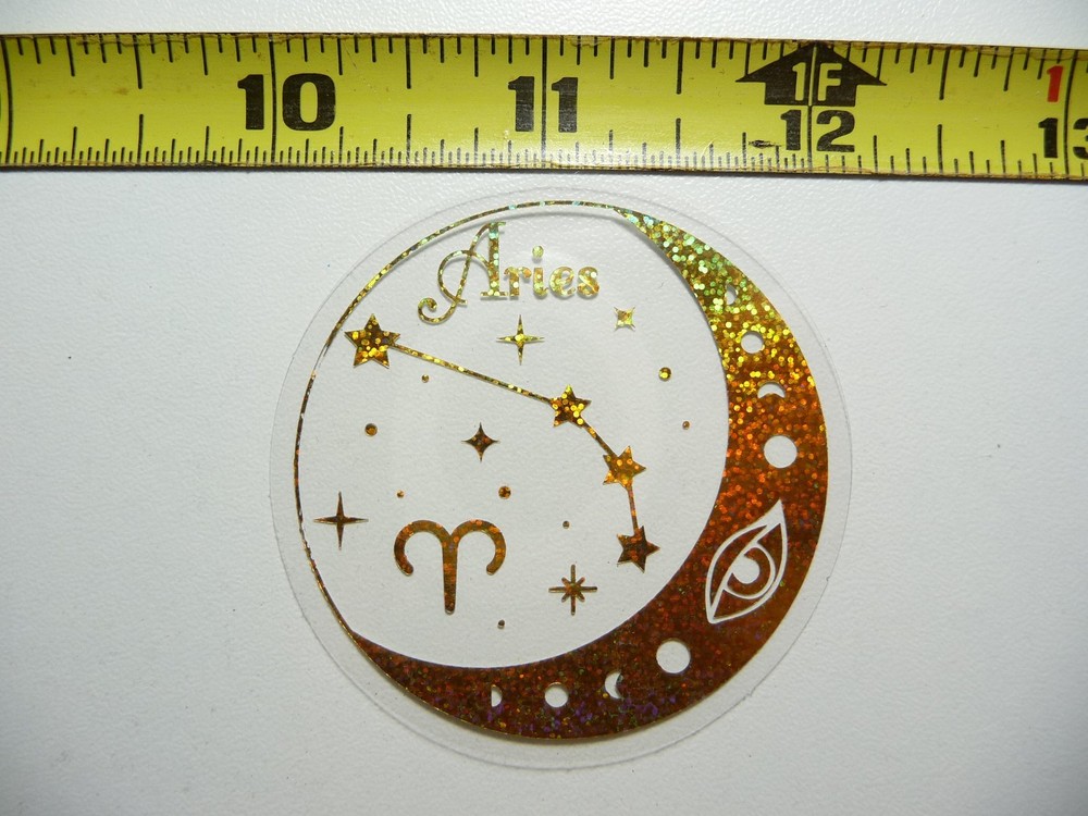 HOLOGRAPHIC ZODIAC ARIES STICKER DECAL HOROSCOPE SIGN BIRTH MONTH