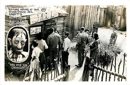 Vintage RPPC Postcard of Knott's Berry Farm Jail in Buena Park CA Featuring Said Eye Joe