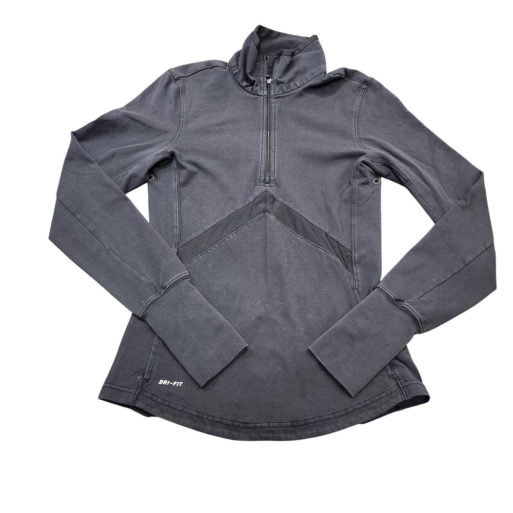 Nike Dri-FIT Pullover Womens Small Black 1/4 Zip Long Sleeve Athletic Top