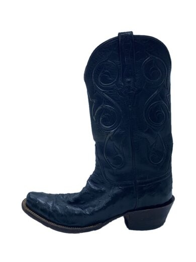 Lucchese Black Leather Western Boots Size 7.5 GZX41 Stylish & Durable