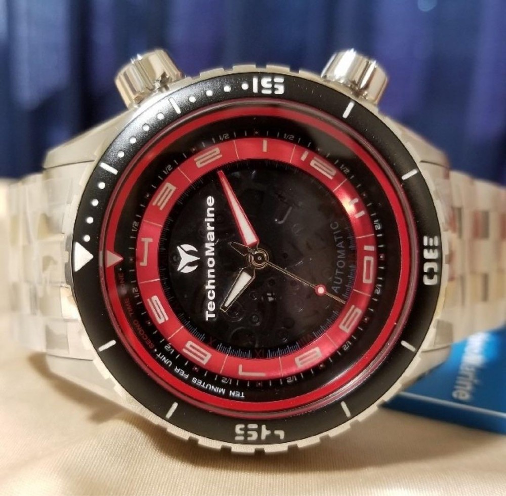 S4 Techno Marine Seiko Nh70 Manta Mechanical Red Dial