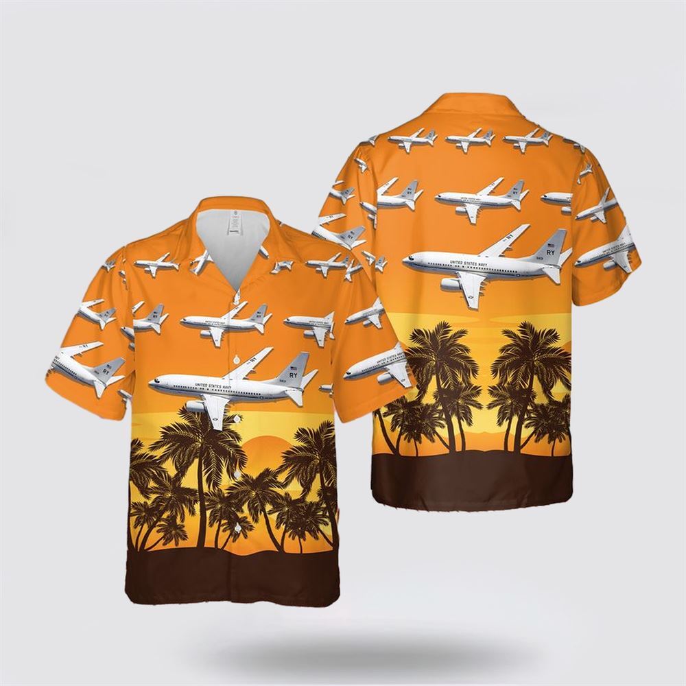 US Navy Boeing C 40A Clipper Hawaiian Shirt 8211 Beachwear Gifts For Navy Soldie