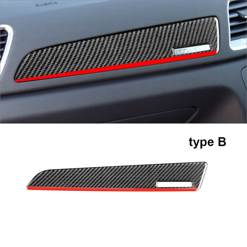 RHD Carbon Fiber Interior Passenger Side Dashboard Cover Trim For Audi Q3 13-18