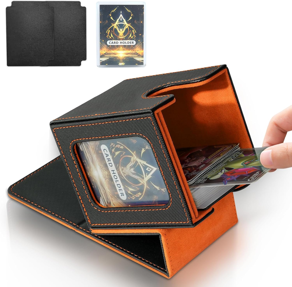 Card Deck Box for MTG Commander, Card Storage Box for Trading Cards, PU Leather
