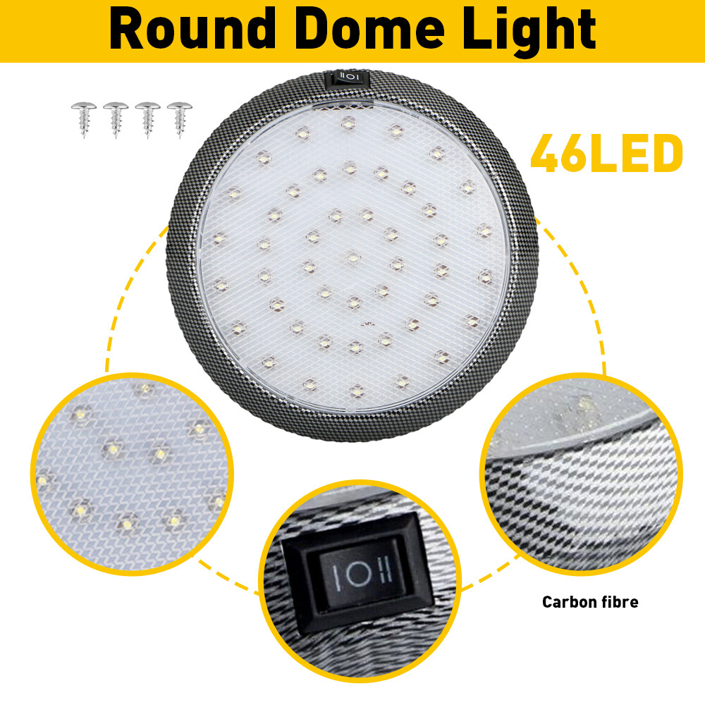 46-LED Car Interior Vehicle Indoor Roof Ceiling Light White Dome Lamp Universal