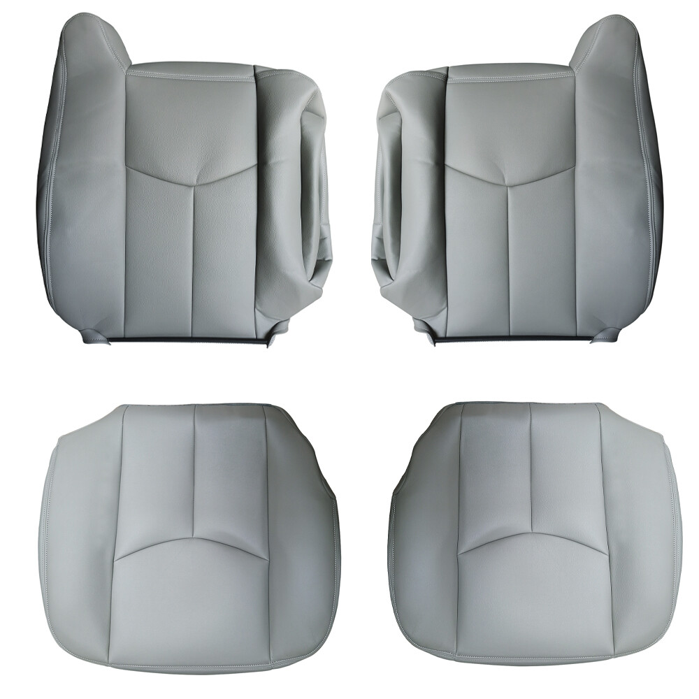 4x Front Leather Seat Cover For 2003 2004 2005 2006 Chevy Silverado GMC Sierra
