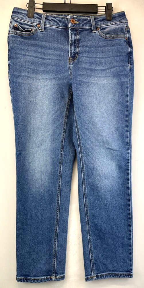 Time and Tru Womens Size 10 Short Blue Mid Rise Distressed Jeans 2553