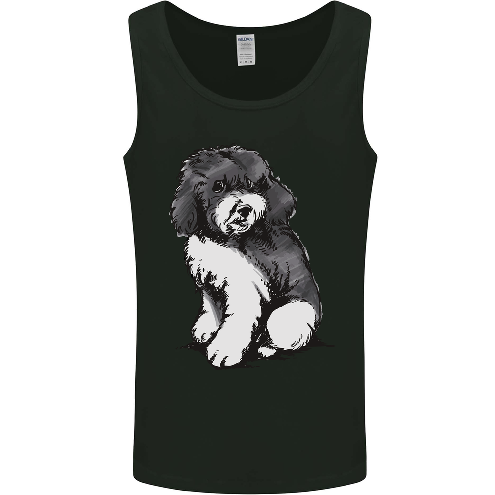 Harlequin Poodle Sketch Mens Vest Tank Top