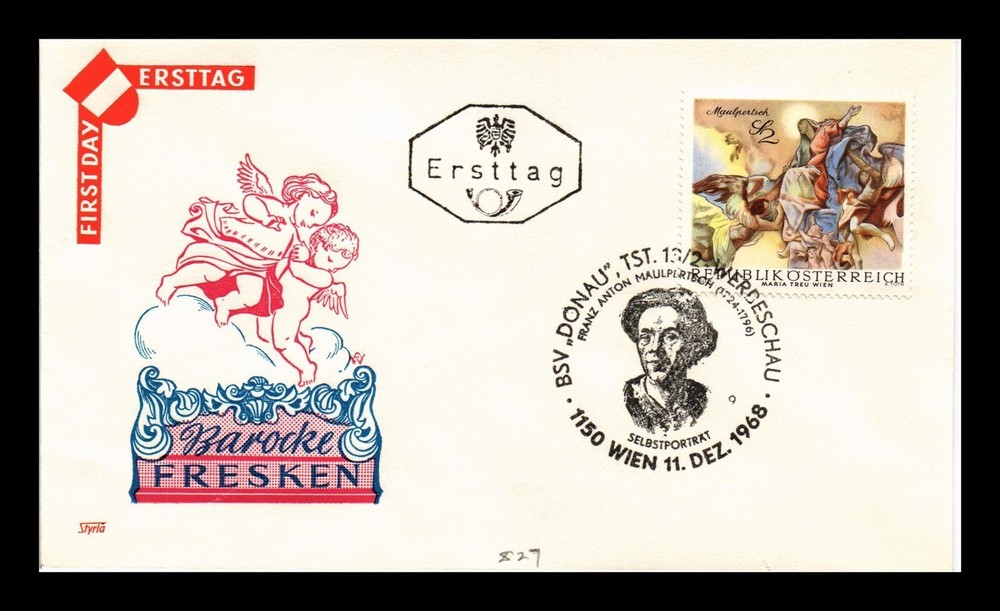 DR JIM STAMPS AUSTRIA STYRIA FDC BAROQUE FRESCOES MAULPERTSCH MARIA TREU CHURCH
