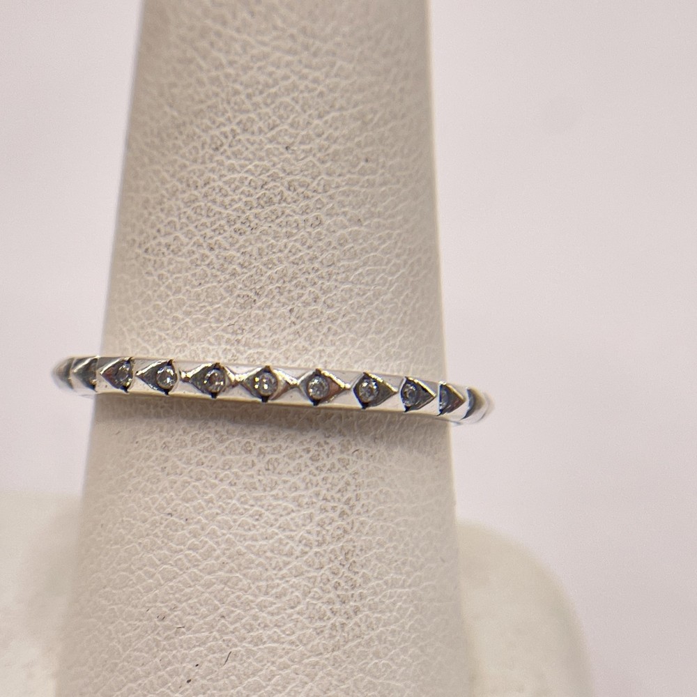 Pandora Womens ME CZ Pyramids Ring 925 Sterling Silver Sz 9 60mm