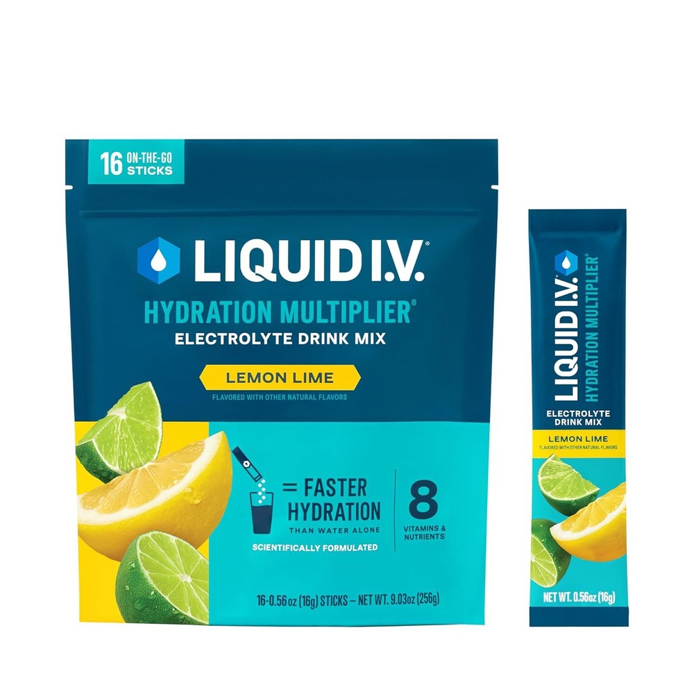 Liquid I.V. Lemon Lime Hydration Multiplier Electrolyte Powder Drink Mix 16ct  