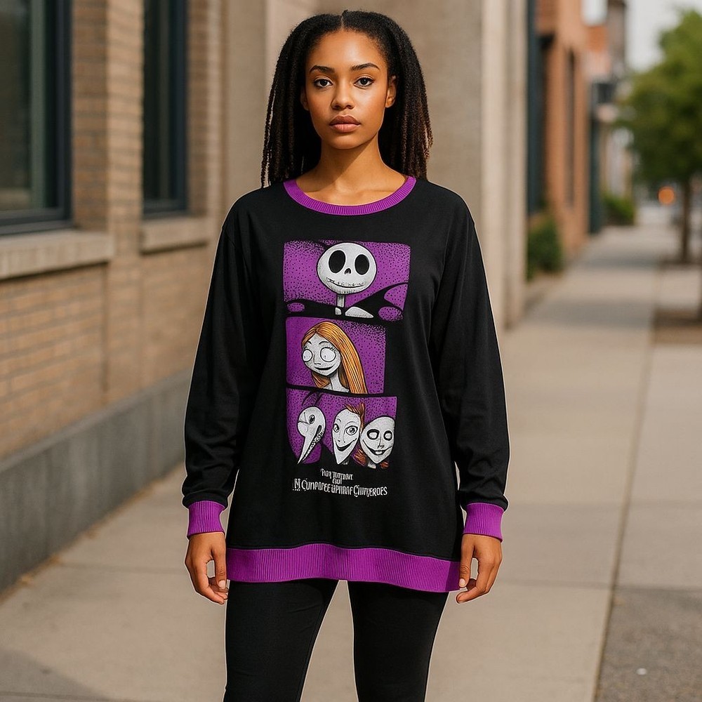 Nightmare Before Christmas Pajama Shirt Women's Sleep Disney Large