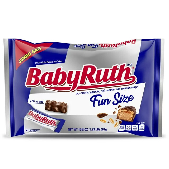 Baby Ruth, Fun Size Candy Bars, Trick or Treat Candy, 19.8 Oz