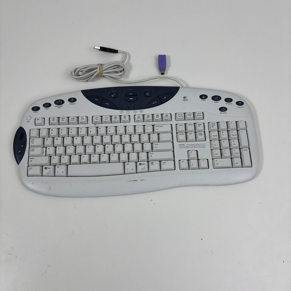 Logitech Y-BF37 Wired PS/2 Multimedia Keyboard with Internet Navigator