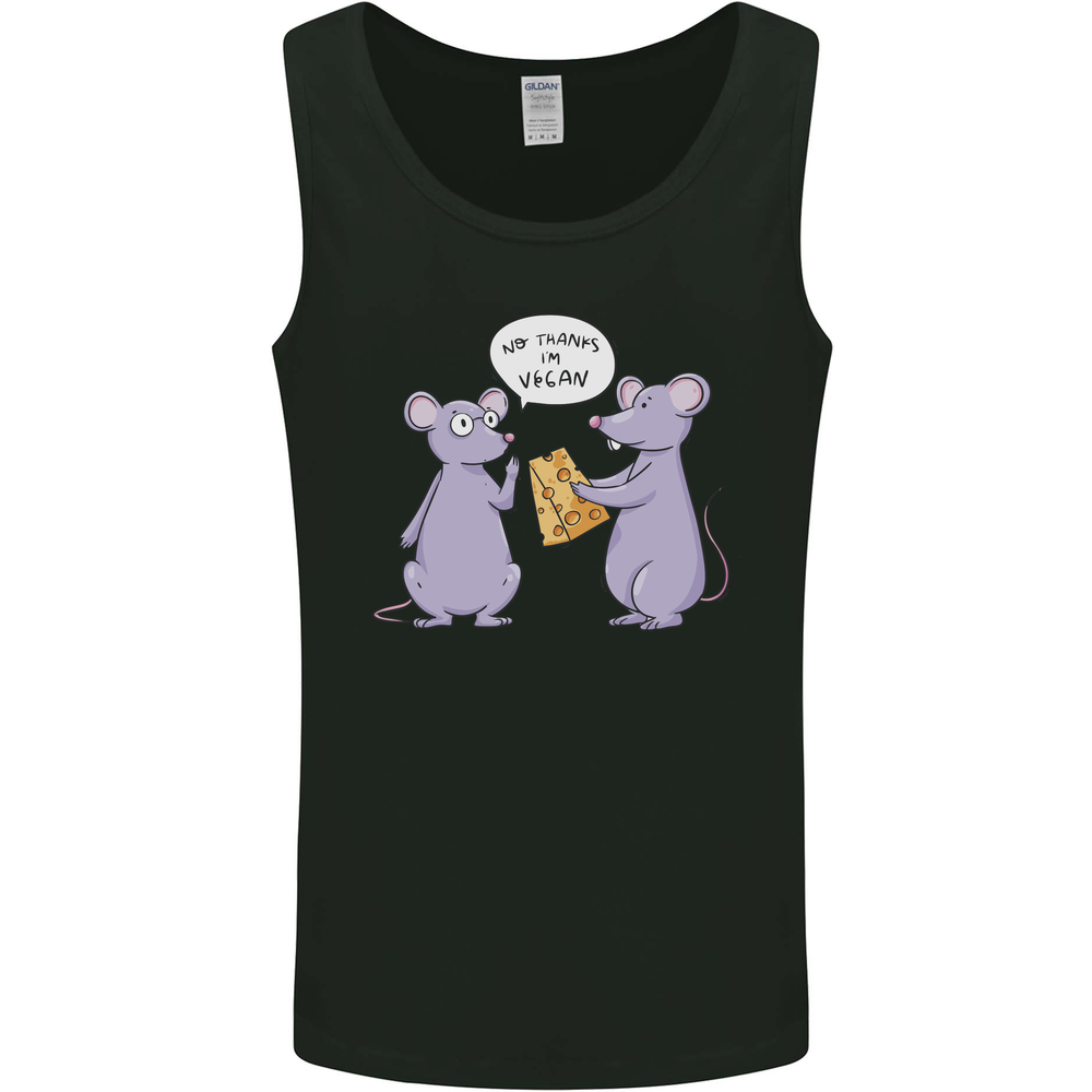 Vegan Mouse Funny Cheese Mens Vest Tank Top