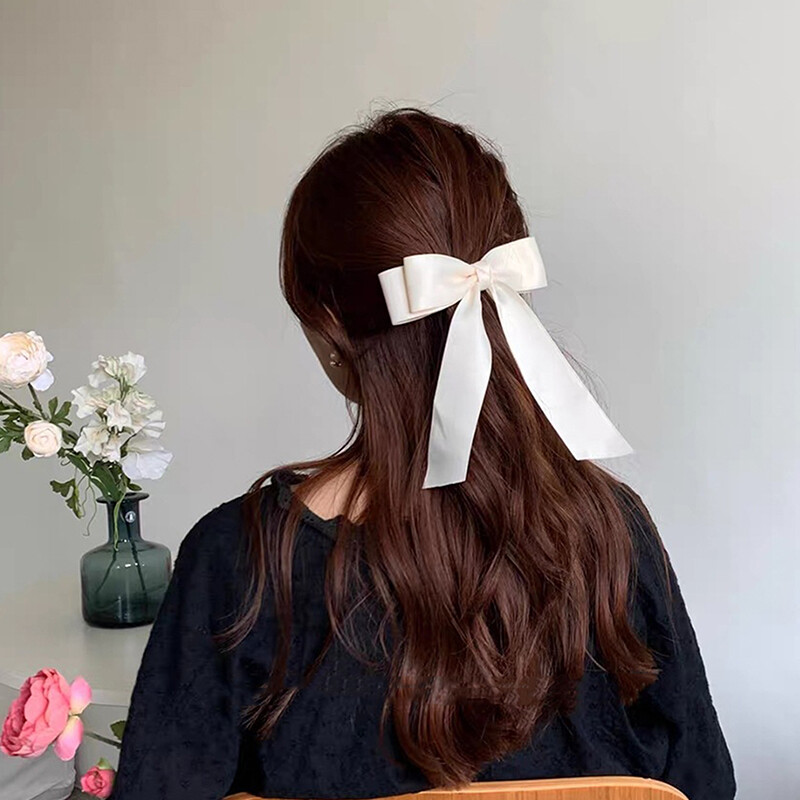 Korean Style Fashion Sweet Fabric Hair Bow Hairpin Ribbon Bowknot Hair Clia5