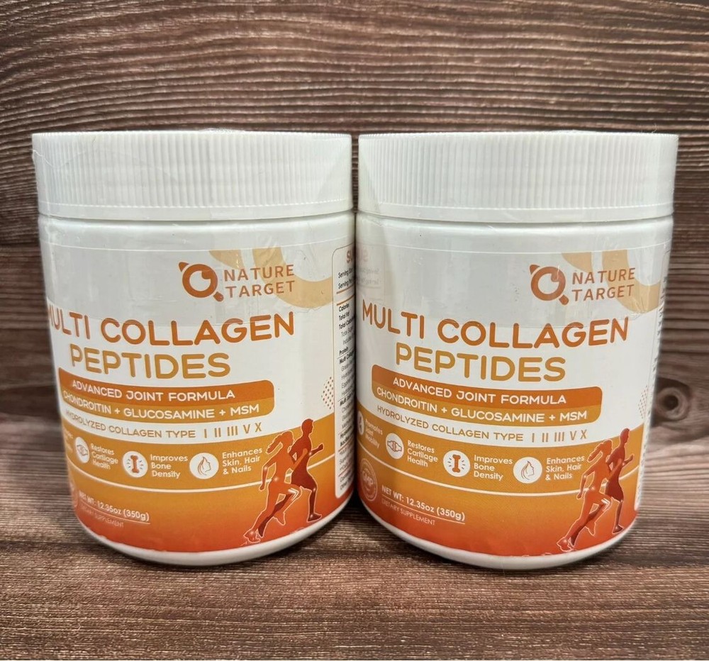 NATURE TARGET Multi Collagen Peptides Powder - Type I, II, III, V, X - Hydrol...