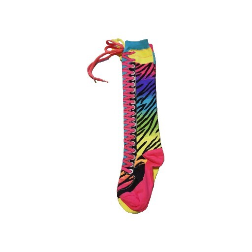 Madmia Crazy Fun Colorful Animal Print Neon Midcalf Socks Adult