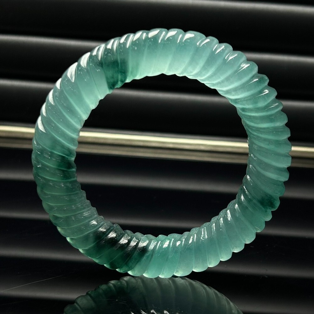 Certified Natural A high Ice Green Burmese Jade jadeite bracelet bangle 59-60mm