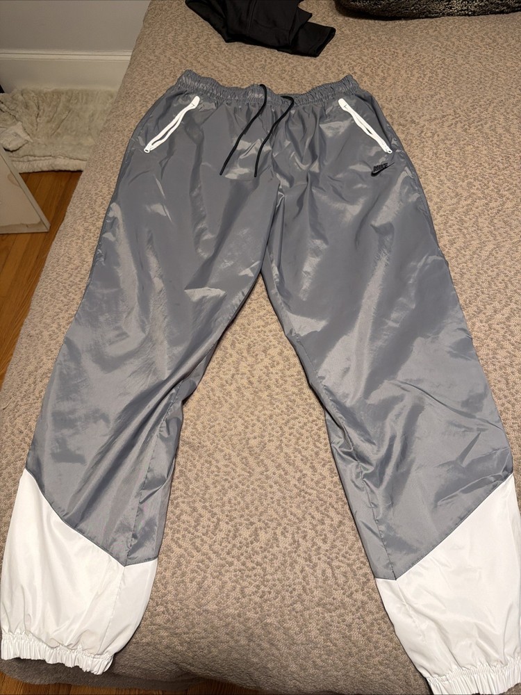 nike windrunner pants. white and gray   xl tall