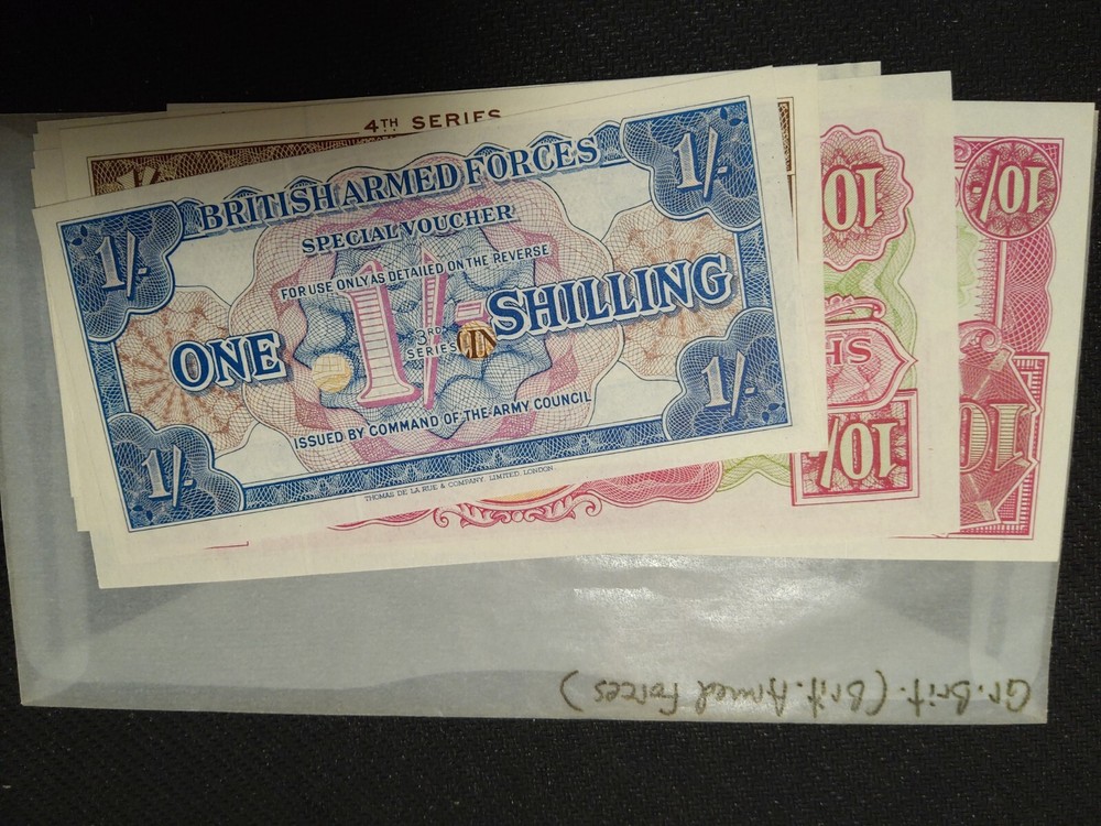 Lot Of Great Britain Armed Forces Shilling Vouchers * Catalogued From WWII-image