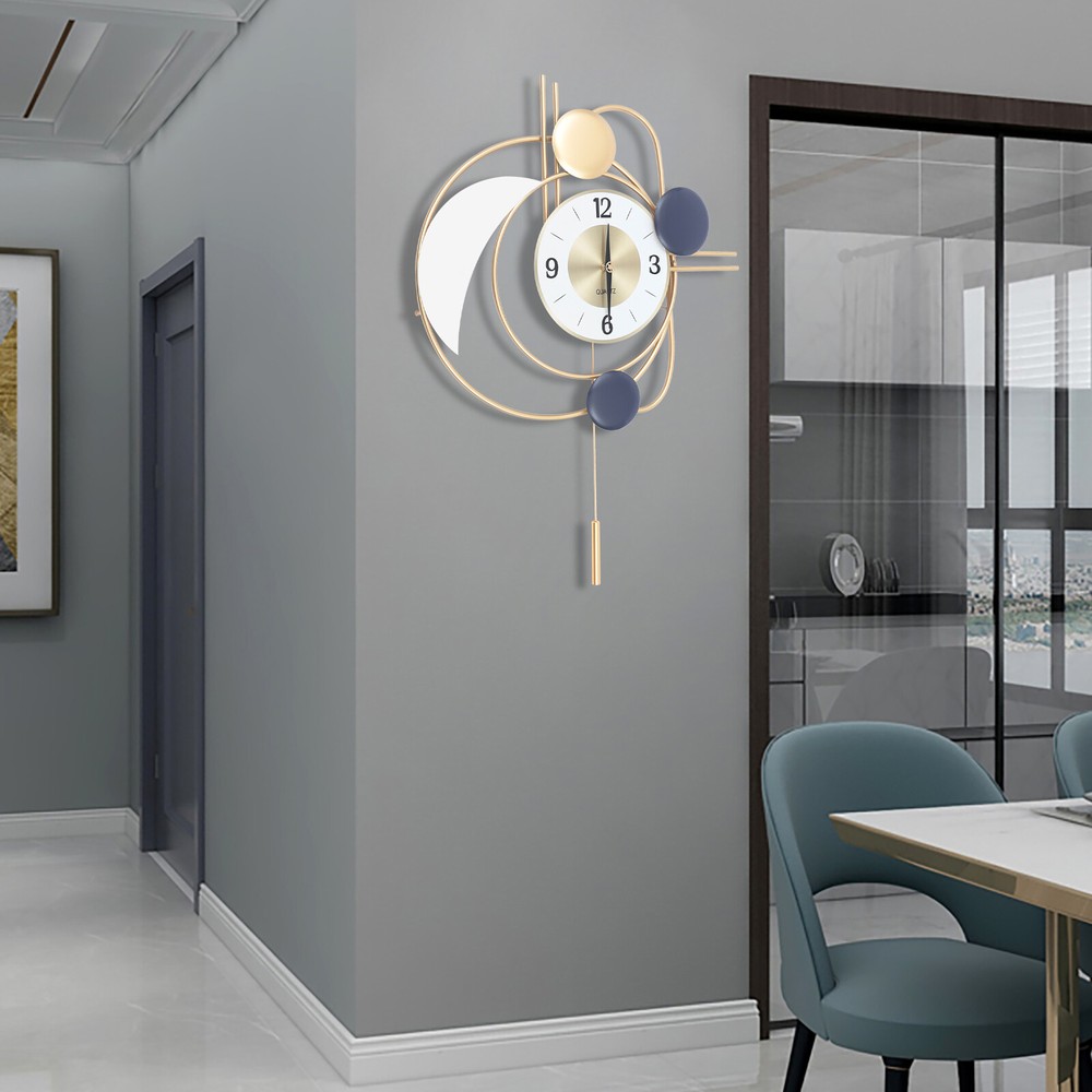 Inspired Modern Wall Clock Nordic Metal Hanging Clocks 3D Mute Design Art Decor