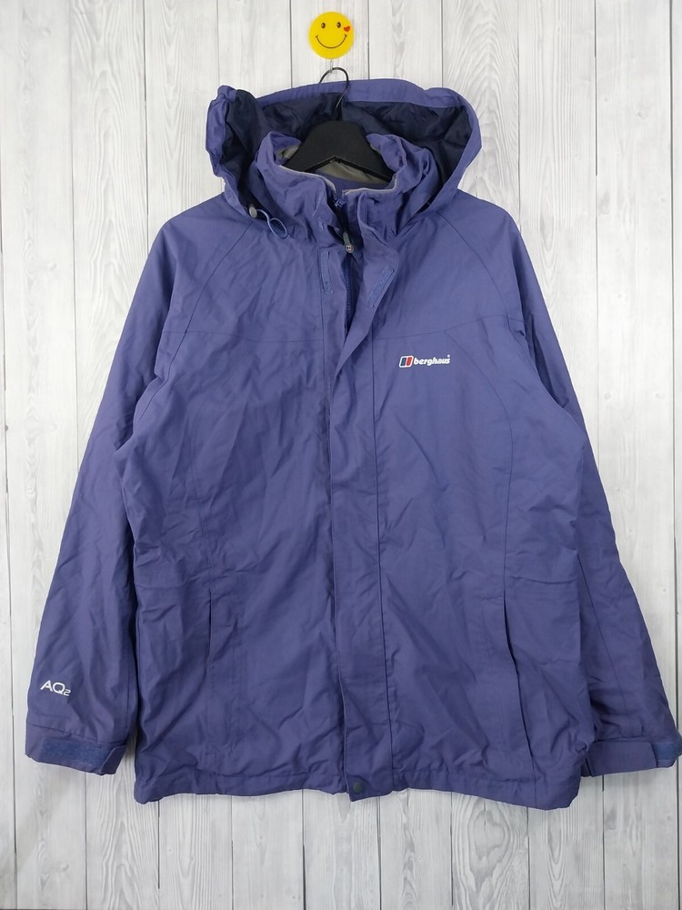 BERGHAUS AQ2 Jacket UK 14 Purple Full Zip Waterproof Women’s Outdoors Hiking