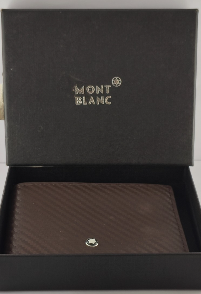 Montblanc Soft Grain Brown Color Leather Bi-Fold Men Wallet | Free Shipping