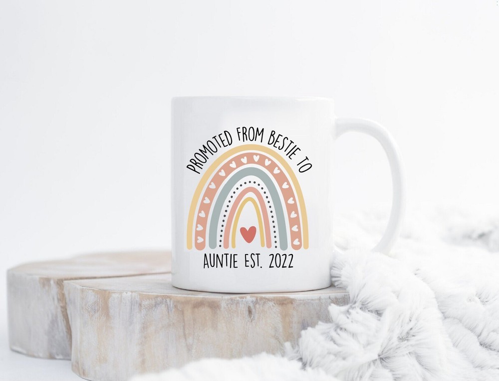 Bestie Promoted To Auntie Pregnancy Announcement Best Friendto Aunt Mug Gift For