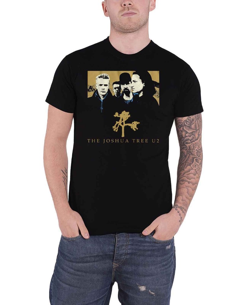 U2 Joshua Tree Band Logo Official Men's Black T-Shirt New