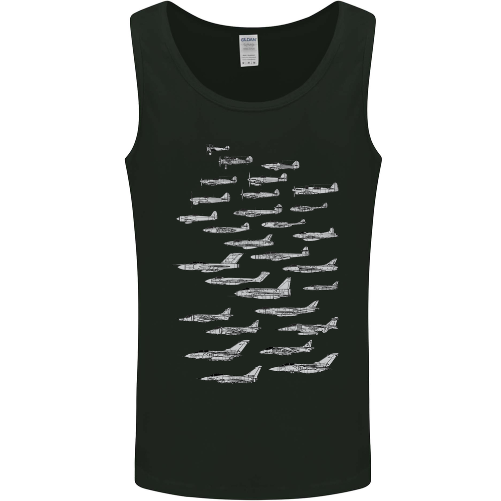 British RAF Fighters Royal Air Force Planes Mens Vest Tank Top