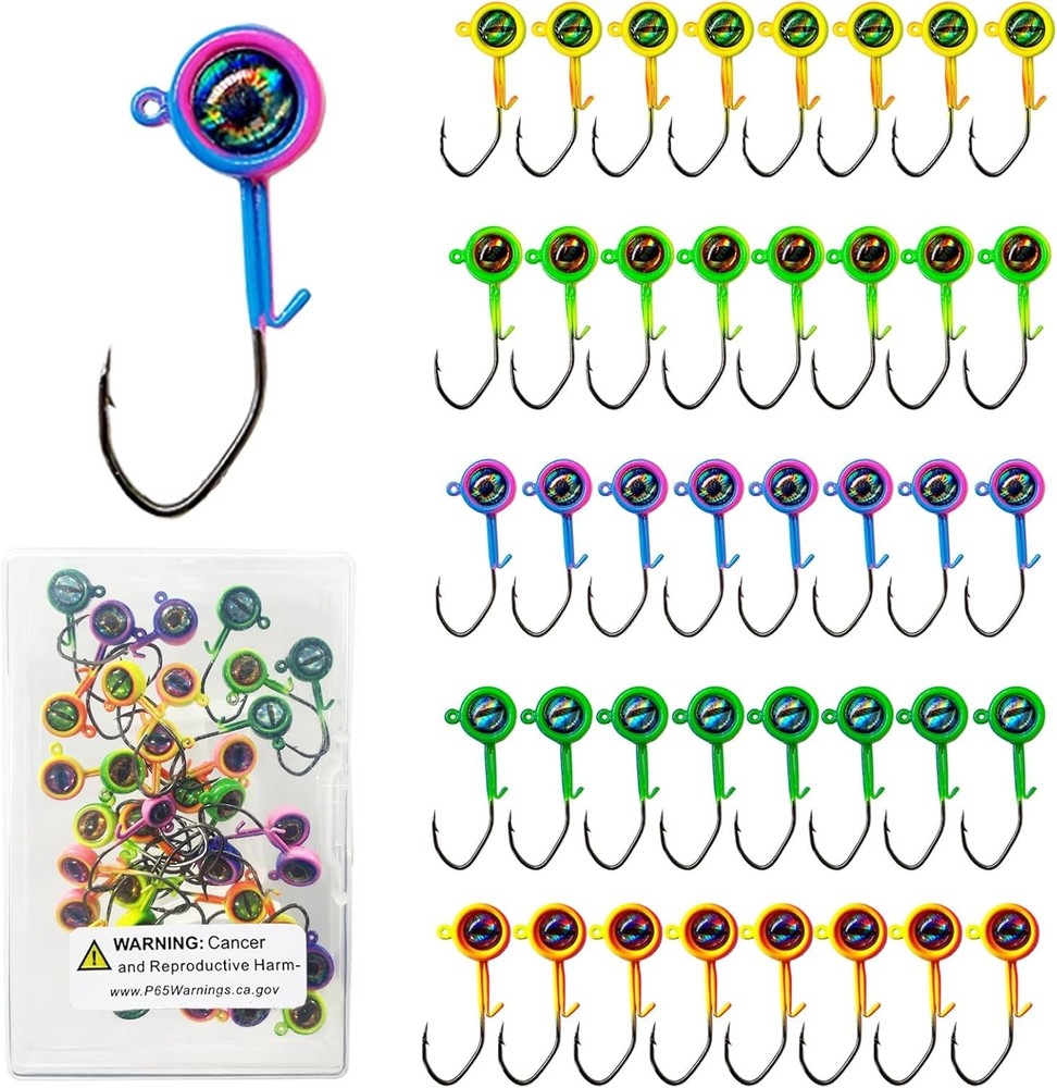 Crappie Jig Heads, 40packs Fishing Jig Heads Hooks Swimbait Jig Head 1/32oz 1/16