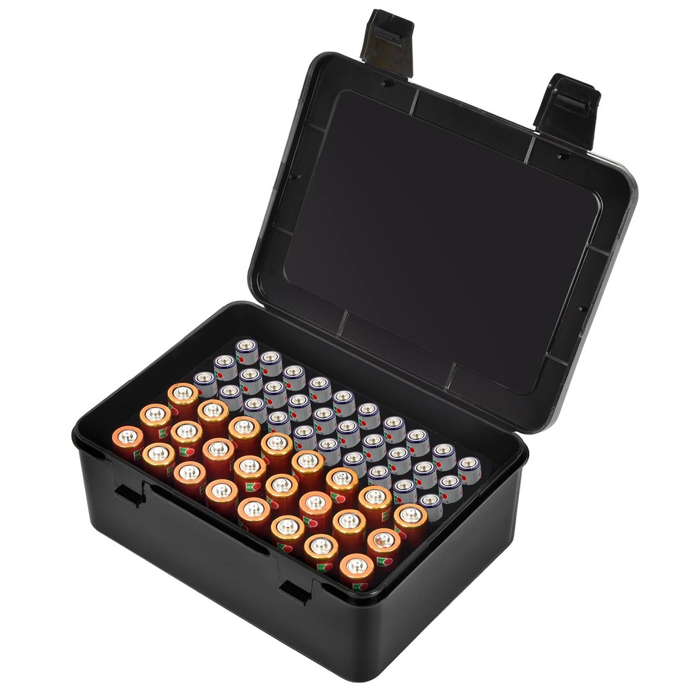 Battery Organizer Storage Box Garage Case Holder For 24* Aa 30* Aaa Batteries b