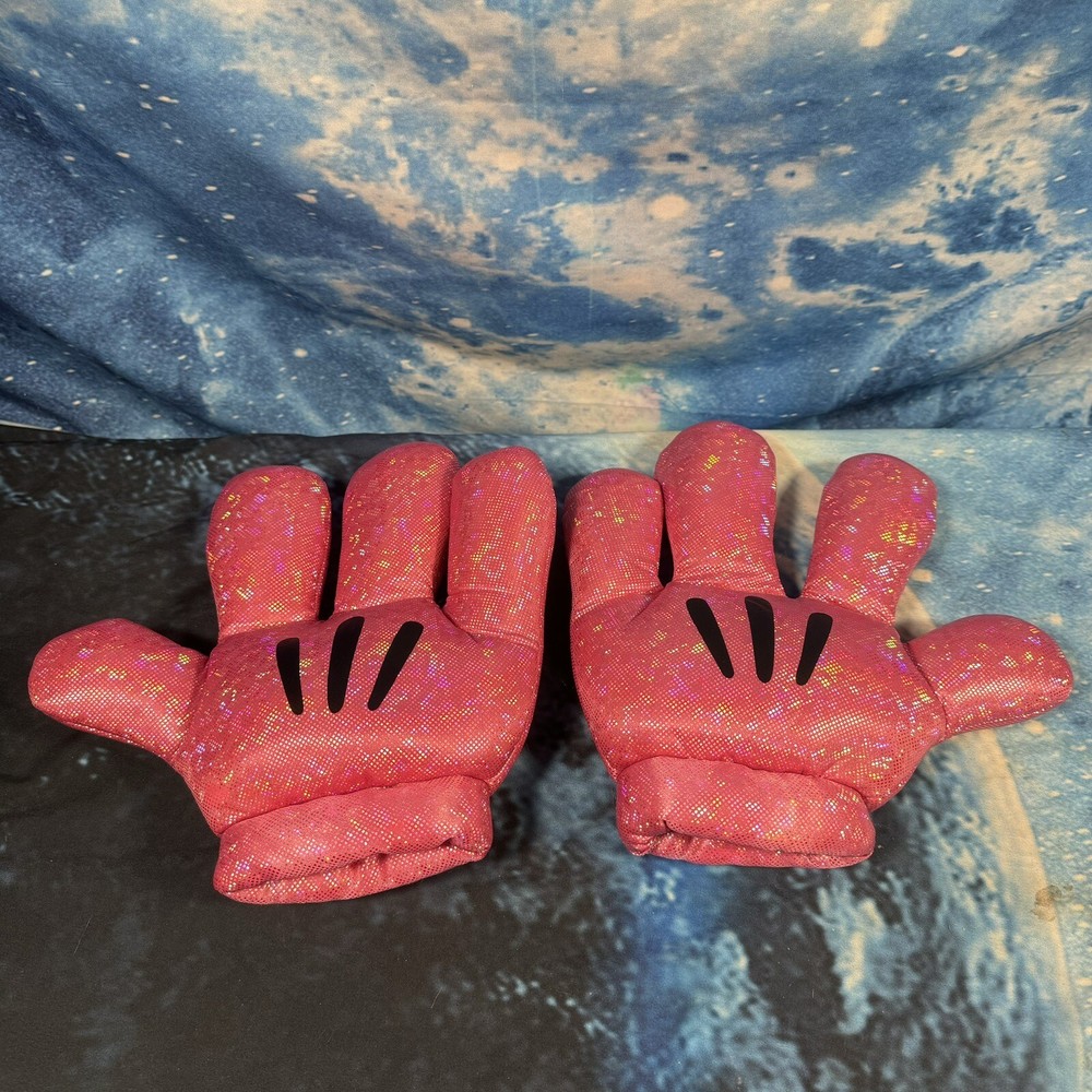 Disney Parks Mickey Mouse Plush Hand Gloves Official Merchandise Padded 3d Pink