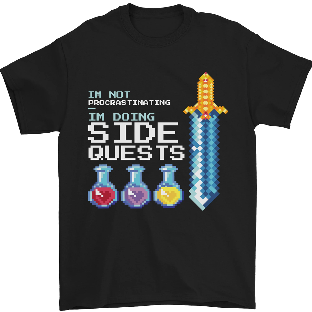 RPG Gaming Im Doing Side Quests Gamer Mens T-Shirt 100% Cotton