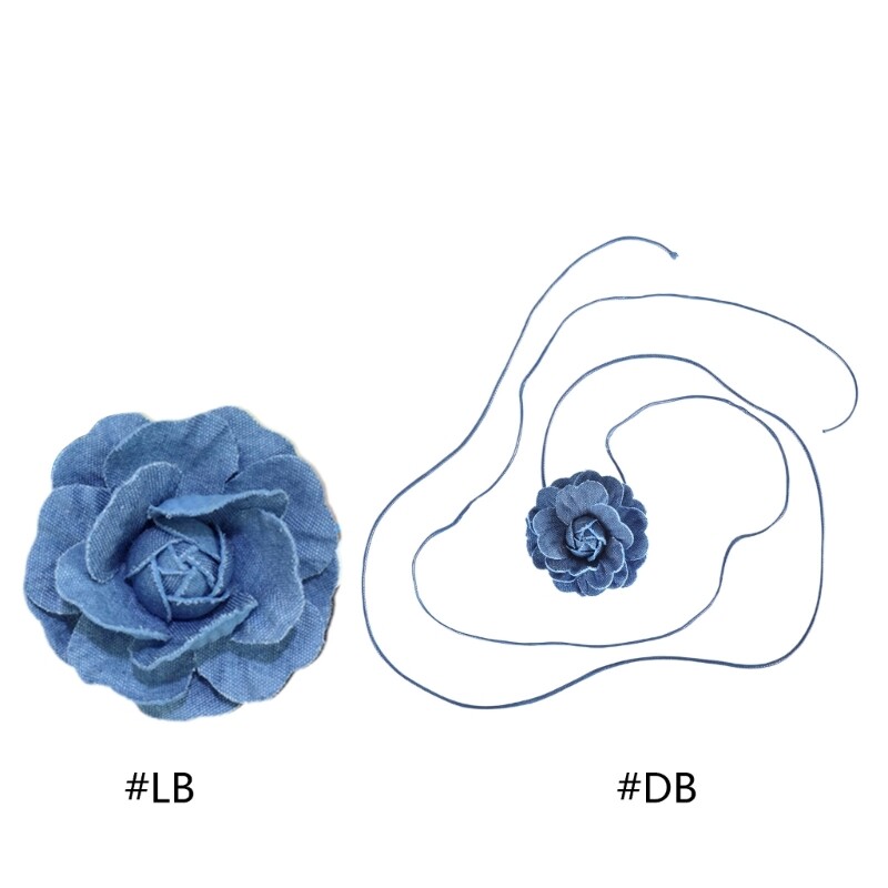 Flower Chain Chokers Party Girl Fabric Material Rose Flower Necklaces