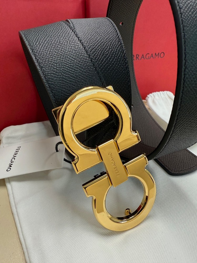 Salvatore Ferragamo Reversible Leather Belt in Brown & Black 110cm